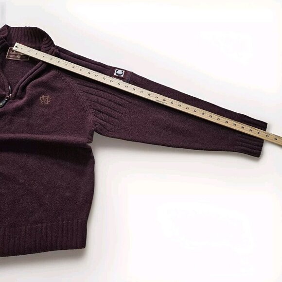 Marlboro Classics Sweater Mens XXL Burgundy LS 1/4 Zip Mock Neck VTG Wool Blend - Picture 6 of 16